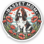 Basset Moeder Sticker (Voorkant)