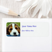 Basset Puppy Resting - Bruin zwart-wit Etiket (Insitu)