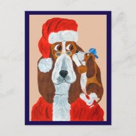 Basset Puppy vertelt Sinterklaas zijn kerstwensen Briefkaart
