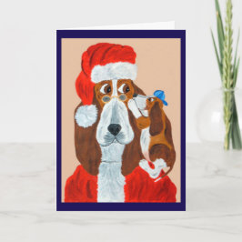 Basset Puppy vertelt Sinterklaas zijn Kerstwensen Kaart