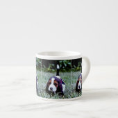 Basset Puppy Walking - Black Brown White Espresso Kop (Voorkant rechts)