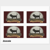 Basset Rechthoekige Sticker (Vel)