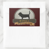 Basset Rechthoekige Sticker (Tas)