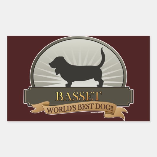Basset Rechthoekige Sticker (Voorkant)