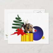 Basset renindeer Briefkaart (Voorkant / Achterkant)