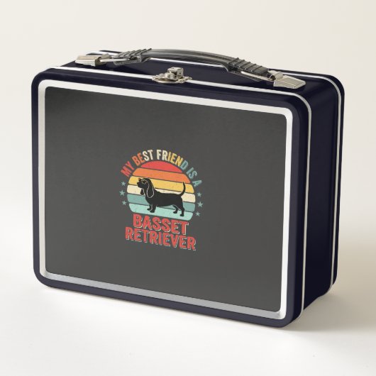 Basset Retriever Retro Zonsondergang Hond (Voorkant)