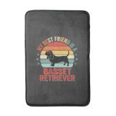 Basset Retriever Retro Zonsondergang Hond Badmat (Voorkant Verticaal)