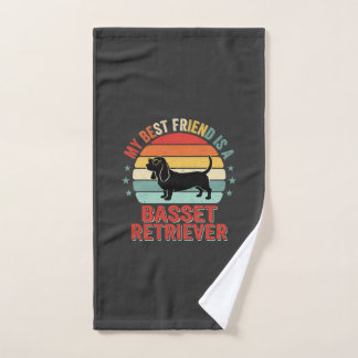 Basset Retriever Retro Zonsondergang Hond Handdoek