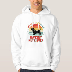 Basset Retriever Retro Zonsondergang Hond Hoodie