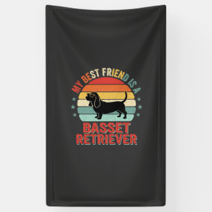 Basset Retriever Retro Zonsondergang Hond Spandoek