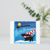 Basset Scarf Briefkaart (Staand voorkant)