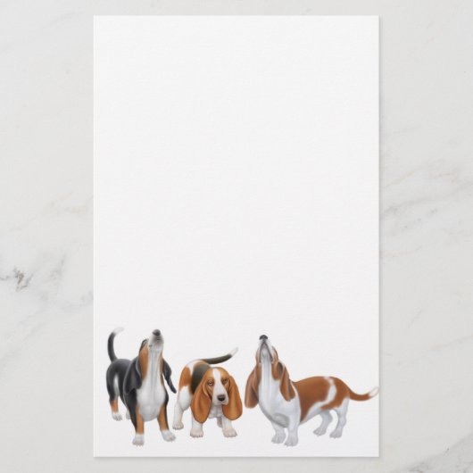 Basset Trio Briefpapier (Voorkant)