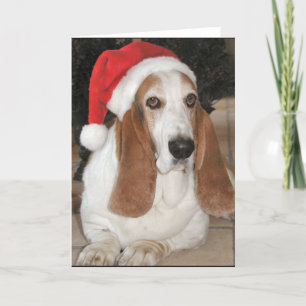 Basset van Kerstmis kaart-Spatie binnen Feestdagen Kaart