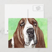 Basset Watercolor Briefkaart (Voorkant / Achterkant)