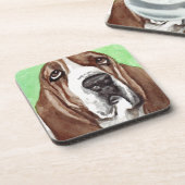 Basset Waterverf Bier Onderzetter (Linkerzijde)