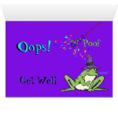 Basset Wizard en Frog On Funny Get Well Card (Binenzijde Horizontaal (Onderkant))