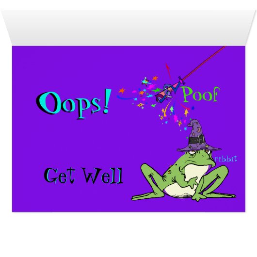 Basset Wizard en Frog On Funny Get Well Card (Binenzijde Horizontaal (Onderkant))