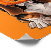 bassethond met pompoen in de mond poster (Hoek)