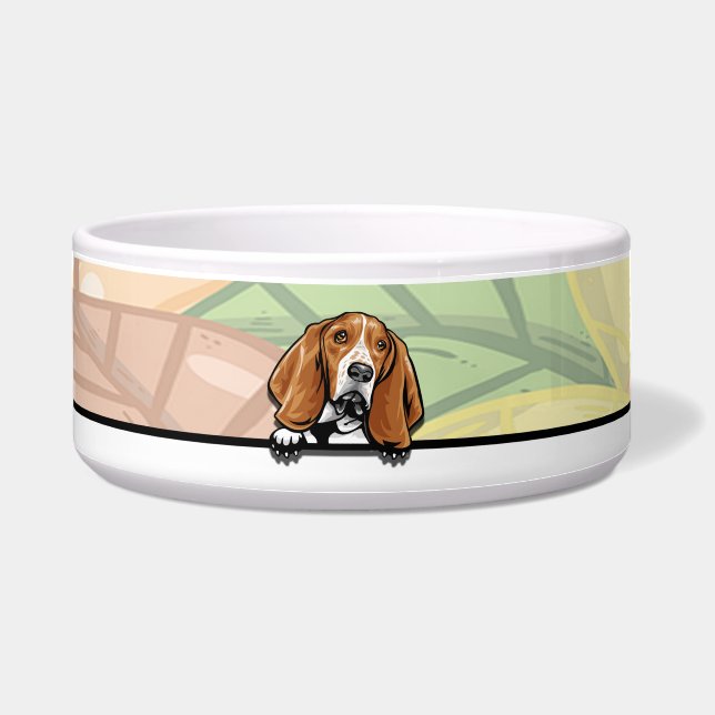 Bassethond, voedsel of drank voerbakje (Voorkant)