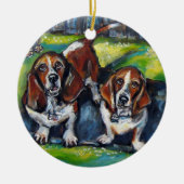 Bassets Murphy en Maddy Keramisch Ornament (Voorkant)