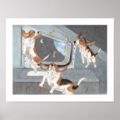 Bassets op Space Shuttle Poster (Voorkant)