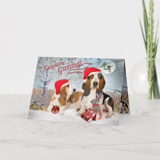 Bassets Seizoen Groetjes kaarten (Voorkant)