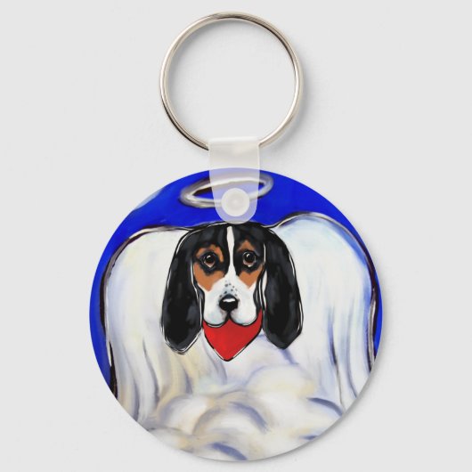 Bassett Hound Angel Sleutelhanger (Voorkant)