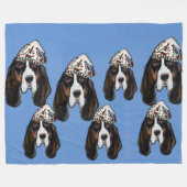 Bassett Hound Fleece Deken (Voorkant (Horizontaal))