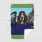 Bassett Hound Golfer Golfhanddoek (Insitu)