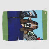 Bassett Hound Golfer Golfhanddoek (Horizontaal)