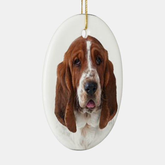 "Bassett Hound" Keramisch Ornament (Rechts)