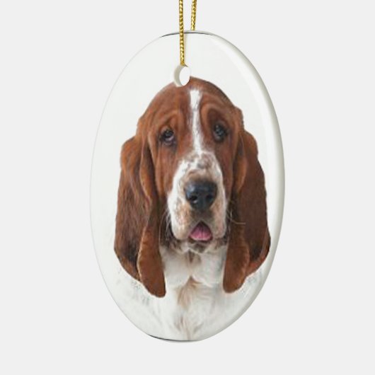 "Bassett Hound" Keramisch Ornament (Links)