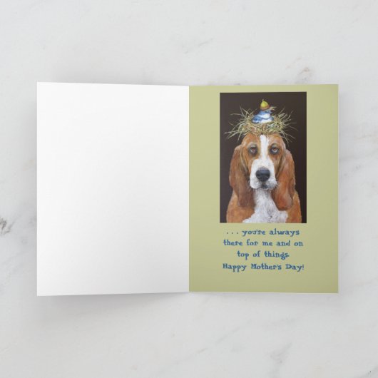 Bassett hound Moederdag Kaart (Binnen)