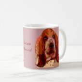 Bassett Hound-Mok in heldere kleuren Koffiemok (Voorkant rechts)