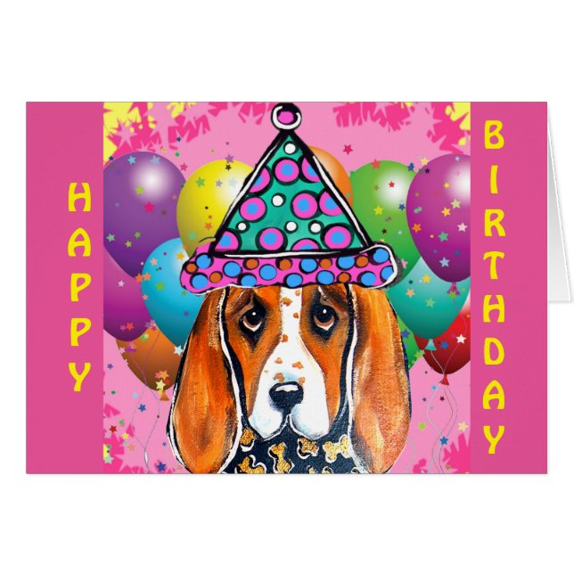 Bassett Hound Party Dog (Voorkant Horizontaal)