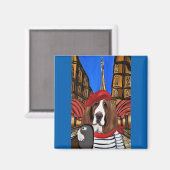 Bassett Hound Selfie Magneet (Voorkant / Achterkant)