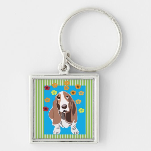 Bassett Hound Sleutelhanger (Voorkant)