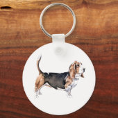 Bassett Hound-toetsenbord Sleutelhanger (Voorkant)