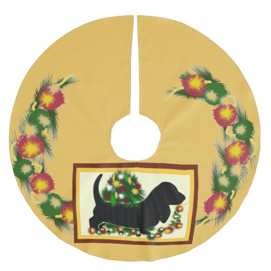 Bassett Hound Tree Skirt Kerstboom Rok (Voorkant)