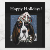 BASSETT HOUND WIJN ETIKET (Enkel label)