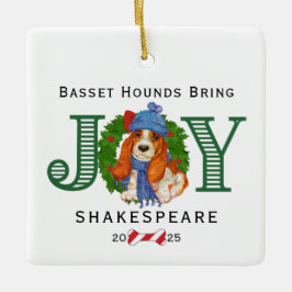 Bassett Hounds brengen vreugde Keramisch Ornament