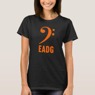 Bassgitarist Eadg Bass F Sleutel Muzieksymbool Not T-shirt
