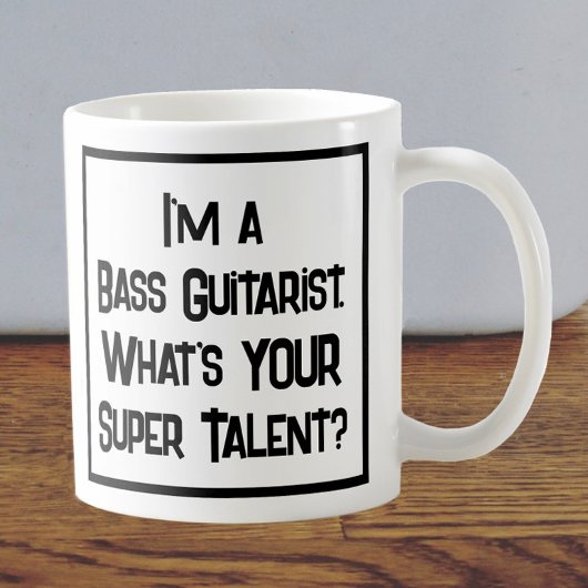 Bassgitarist Super Talent. Koffiemok