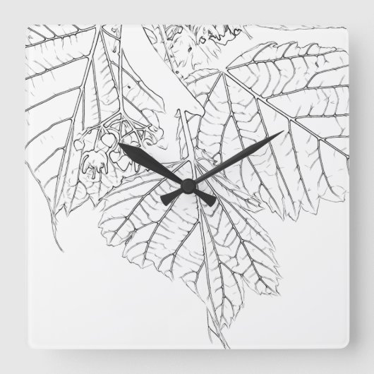 Basshoutwaren Vierkante Klok (Voorkant)