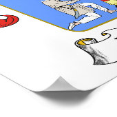 Bassich gezin Hongaarse wapenlaag 10x15-inch afdru Poster (Hoek)