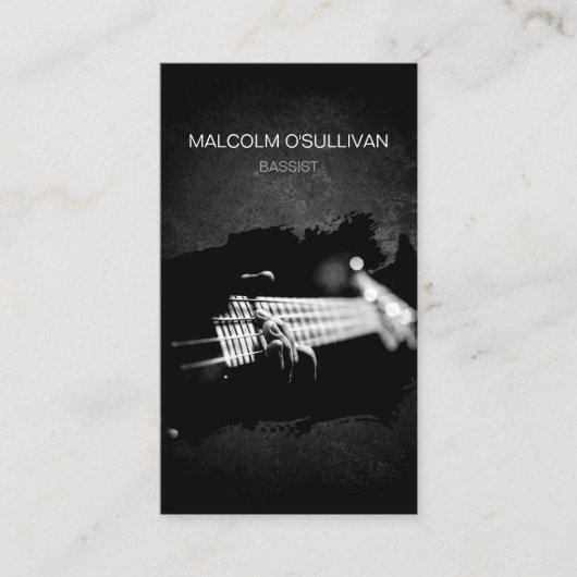 Bassies Bass Guitarist Musicus Visitekaartje (Voorkant)
