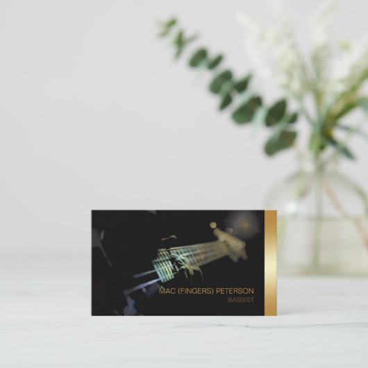 Bassies Bass Guitarist Musicus Visitekaartje (Staand voorkant)