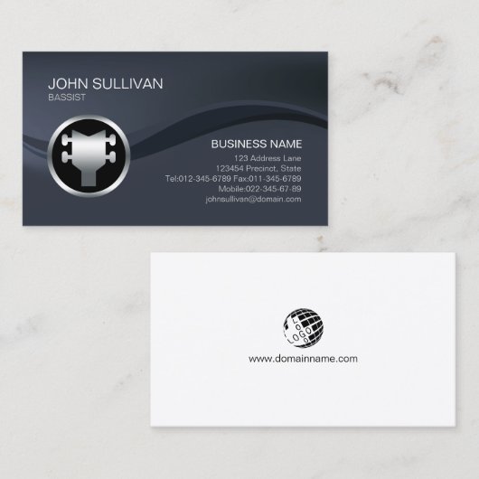 Bassies Bass Guitarist Musicus Visitekaartje (Voorkant / Achterkant)