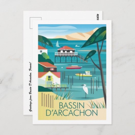 Bassin D'Arcachon, Frankrijk Briefkaart (Voorkant / Achterkant)