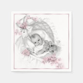  Bassinet Baby Meisje Douche Servet (Voorkant)